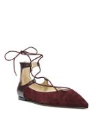 Sam Edelman Rosie Point-toe Suede Lace-up Flats