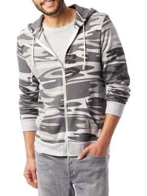 Alternative Rock Printed Eco-fleece Zip Hoodie