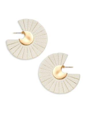 Design Lab Goldtone Fan Hoop Earrings