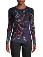 Lord & Taylor Petite Floral Wool Sweater