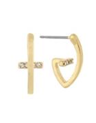 Laundry By Shelli Segal Crystal Small G-shaped Hoop Earrings