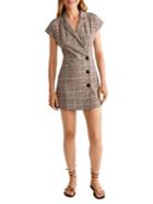 Mango Madras Plaid Mini Dress