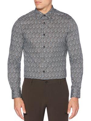 Perry Ellis Slim-fit Optical Floral Stretch Shirt