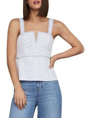Bcbgmaxazria Floral Lace Peplum Top