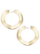 Design Lab Goldtone Curvy Hoop Earrings