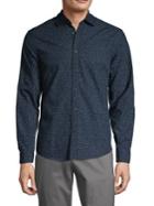 Black Brown Leaf-print Poplin Shirt