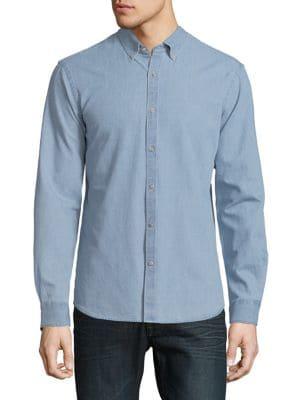 Black Brown Chambray Button-down Shirt