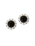 Effy Sterling Silver, 18k Yellow Gold & Onyx Stud Earrings