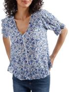 Lucky Brand Plus Floral Ruffle Top