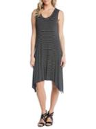 Karen Kane Striped Handkerchief Hem A-line Dress