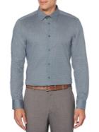 Perry Ellis Micro Dot Print Stretch Long Sleeve Button-down Shirt