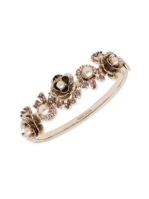 Marchesa Blush-goldtone Floral Bangle