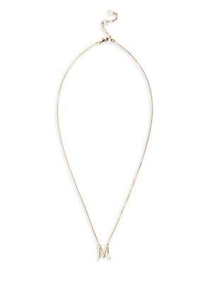 Sole Society Goldtone And Crystal Initial Necklace