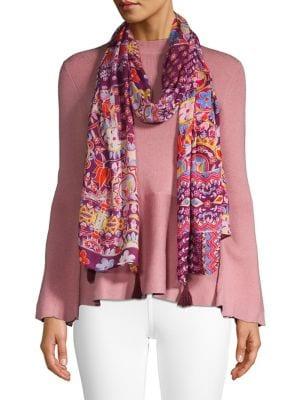 Echo Printed Tassel Scarf