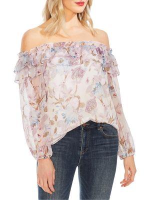 Vince Camuto Mystic Blooms Floral Off-the-shoulder Blouse