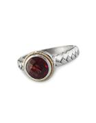 Effy Balissima Garnet Ring In Sterling Silver With 18 Kt. Yellow Gold