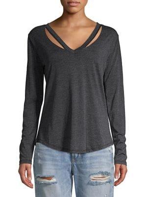 White Crow Long-sleeve Cutout Top