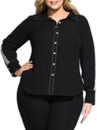 City Chic Plus Relaxed-fit Chopin Button-down Shirt