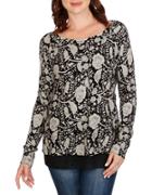 Lucky Brand Floral Printed Pullover Sweater