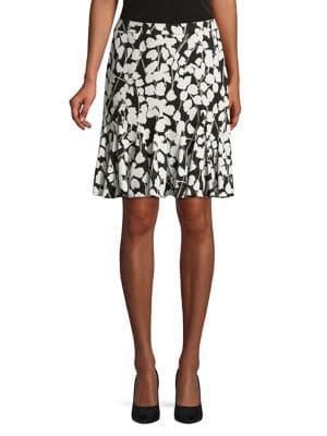 Karl Lagerfeld Paris Ruffled Floral Knee-length Skirt