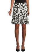 Karl Lagerfeld Paris Ruffled Floral Knee-length Skirt