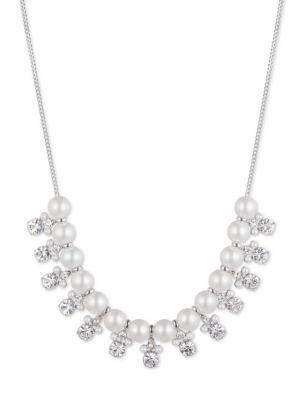 Givenchy Faux Pearl And Crystal Frontal Necklace