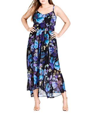 City Chic Plus Falling Floral Maxi Dress