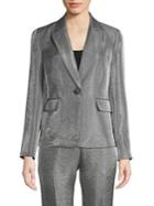 Kasper Notched Button-front Jacket