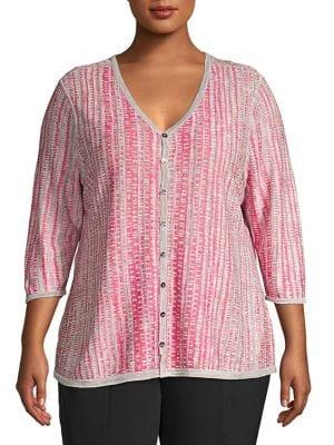 Nic+zoe Plus Jacquard Reversible Cardigan