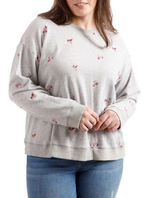 Lucky Brand Plus Plus Floral Pullover