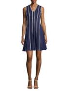 Gabby Skye Piped Fit-&-flare Dress
