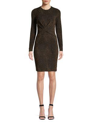 Michael Michael Kors Lurex Twist Front Bodycon Dress