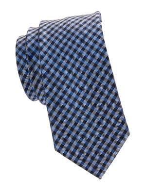 Tommy Hilfiger Textured Plaid Silk Tie