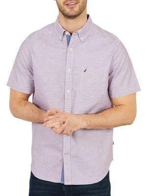 Nautica Striped Classic-fit Poplin Button-down Shirt