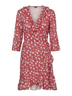 Vero Moda Floral Ruffle Wrap Dress