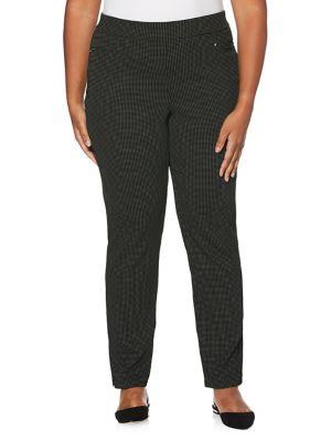 Rafaella Plus Textured Dot-print Pants