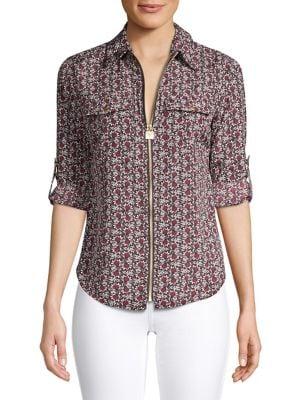 Michael Michael Kors Petite Classic Floral-print Top
