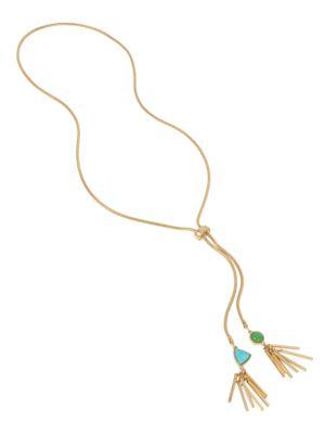 Kenneth Cole New York Rough Luxe Semi-precious Turquoise Stone Fringe Necklace