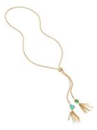 Kenneth Cole New York Rough Luxe Semi-precious Turquoise Stone Fringe Necklace