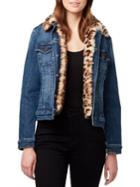 Sanctuary Kylie Leopard-print Faux Fur Denim Jacket