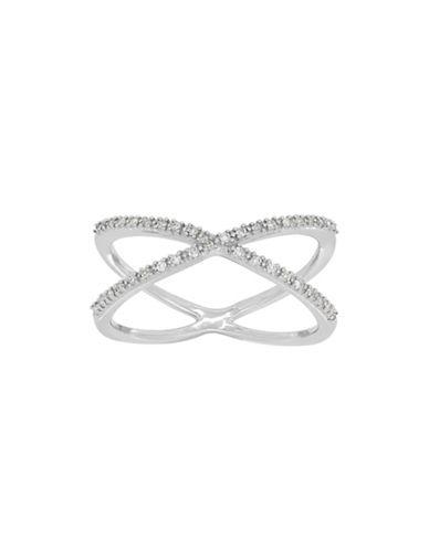 Lord & Taylor Andin 14k White Gold Diamond Pave Criss-cross Ring, 0.10 Tcw