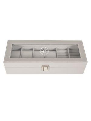 Cathy's Concepts Compass Leatherette Watch And Jewelry Case