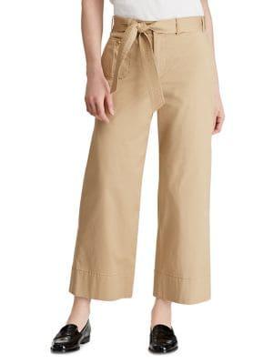 Lauren Ralph Lauren Belted Twill Wide-leg Pants