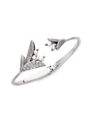 Kate Spade New York Silvertone And Cubic Zirconia Open Cuff Bracelet