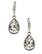 Givenchy Silvertone Teardrop-shaped Crystal Drop Earrings