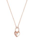 Michael Kors Logo Love Crystal And Stainless Steel Necklace