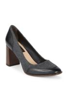 Donna Karan Shelby Leather And Wool Pumps