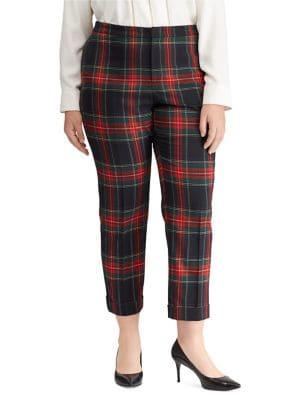 Lauren Ralph Lauren Plus Plus Tartan Skinny Crop Pants