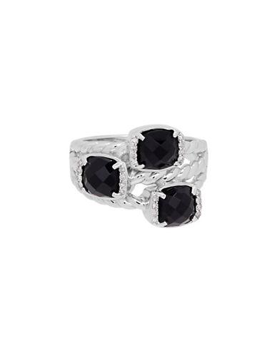 Lord & Taylor Onyx And Diamond Ring