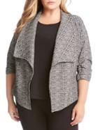 Karen Kane Plus Shirred-sleeve Plaid Jacket